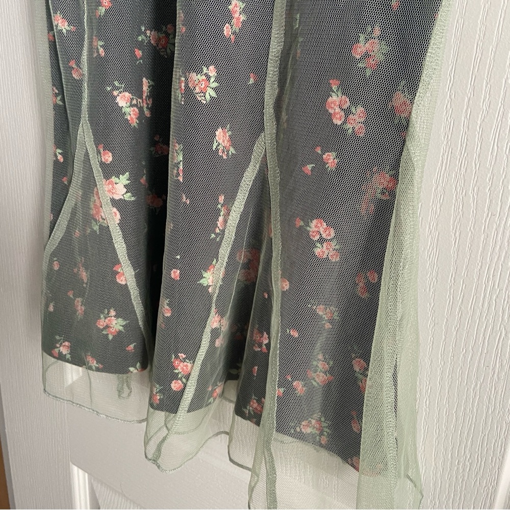 CIDER MESH FLORAL BOW LACE TRIM MIDI DRESS - Picture 11 of 16